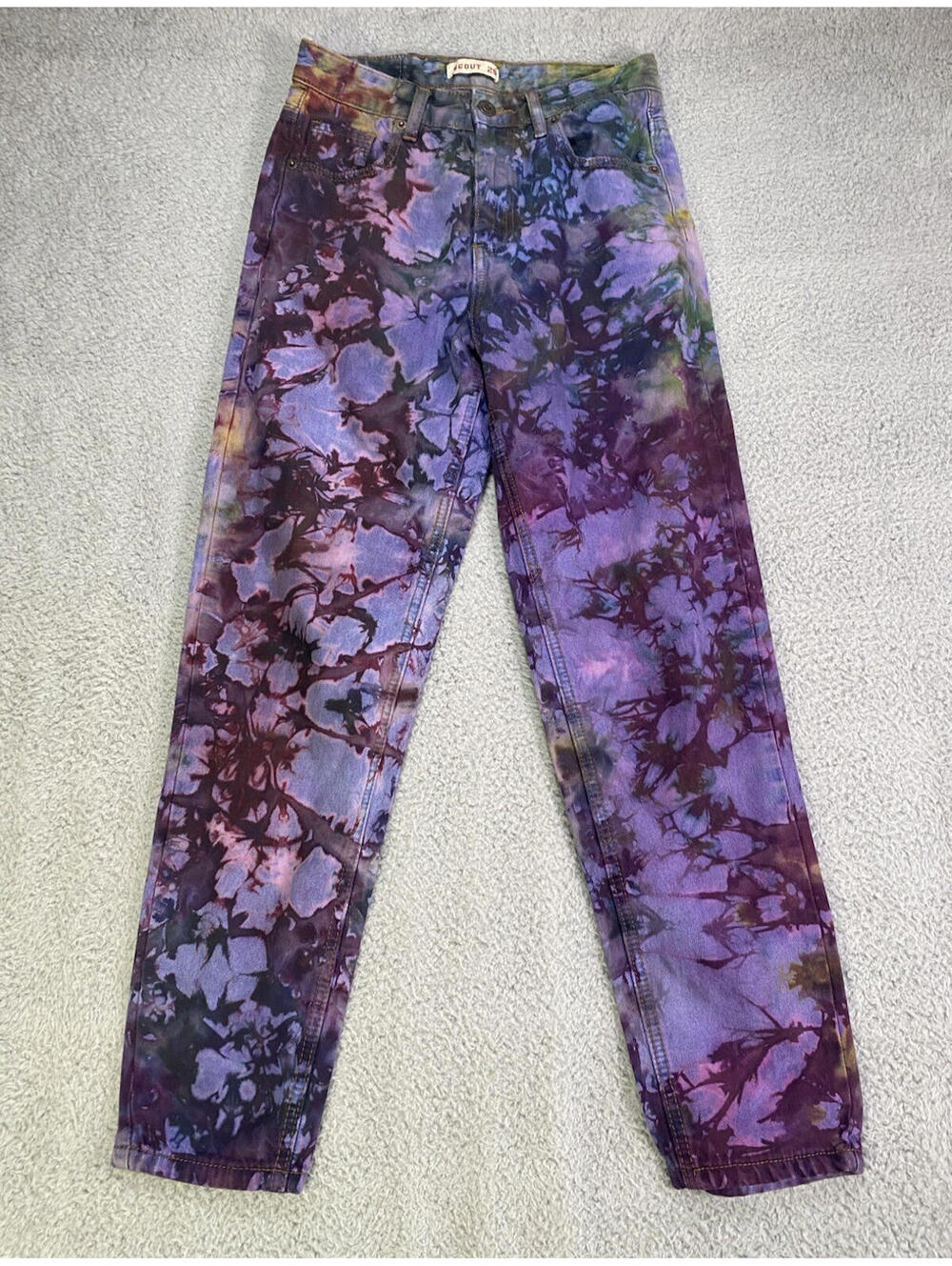 Scout Women sz 25 Tie Dye Jeans Purple Wide leg Rave